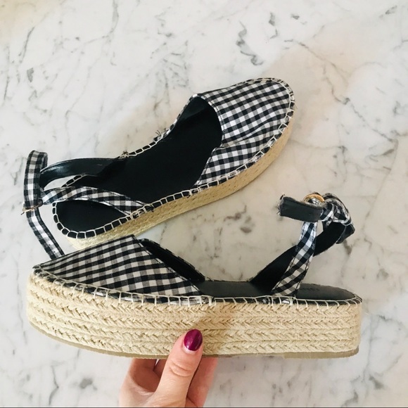 NEW Gingham platform sandals Size 6.5 - Picture 3 of 8